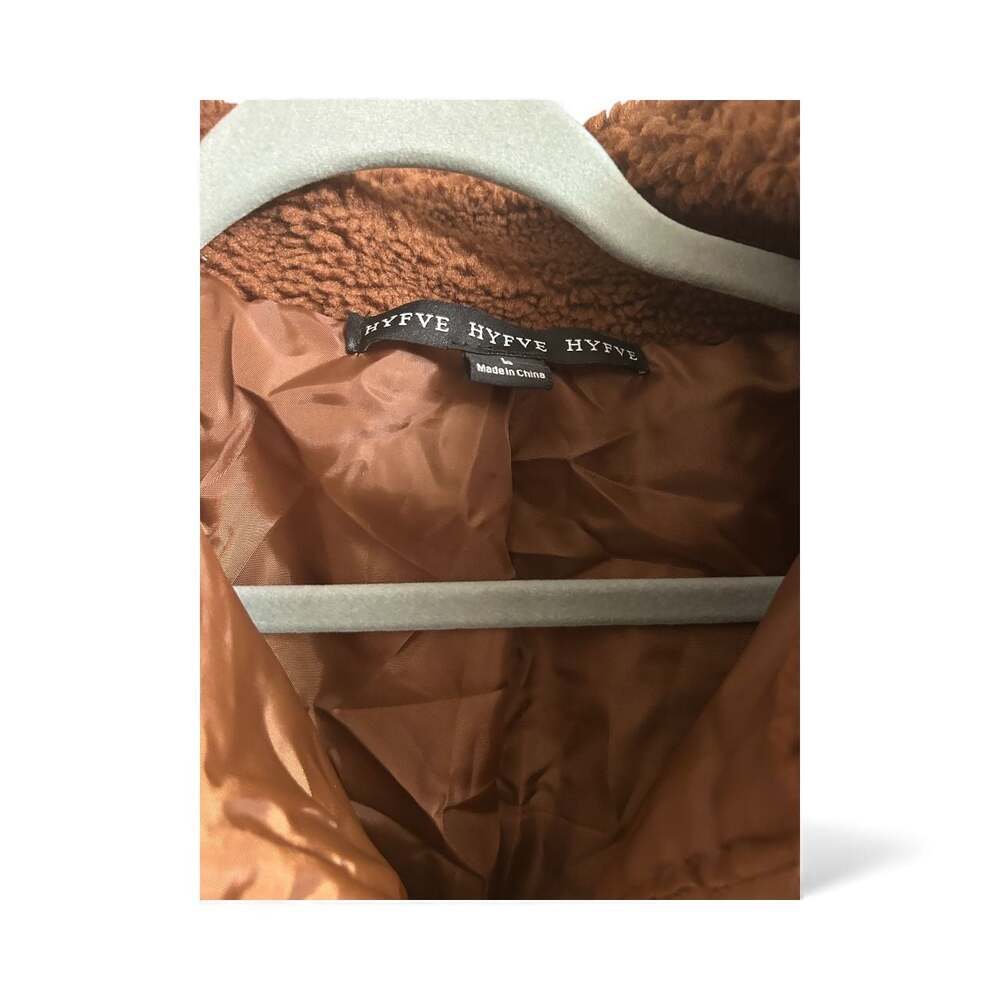 HYFVE Brown and Black Plaid Teddy Jacket - Picture 4 of 8